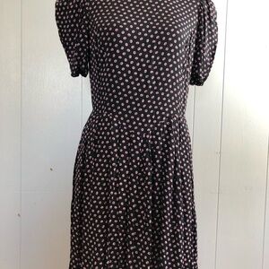 Jackie Bernard Vintage Polka Dot Puff Sleeve Dress with pockets M